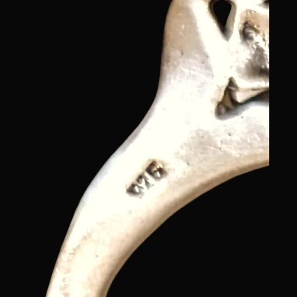 Signed .925 Silver Flower Necklace With Intricate Chain - Picture 4 of 6